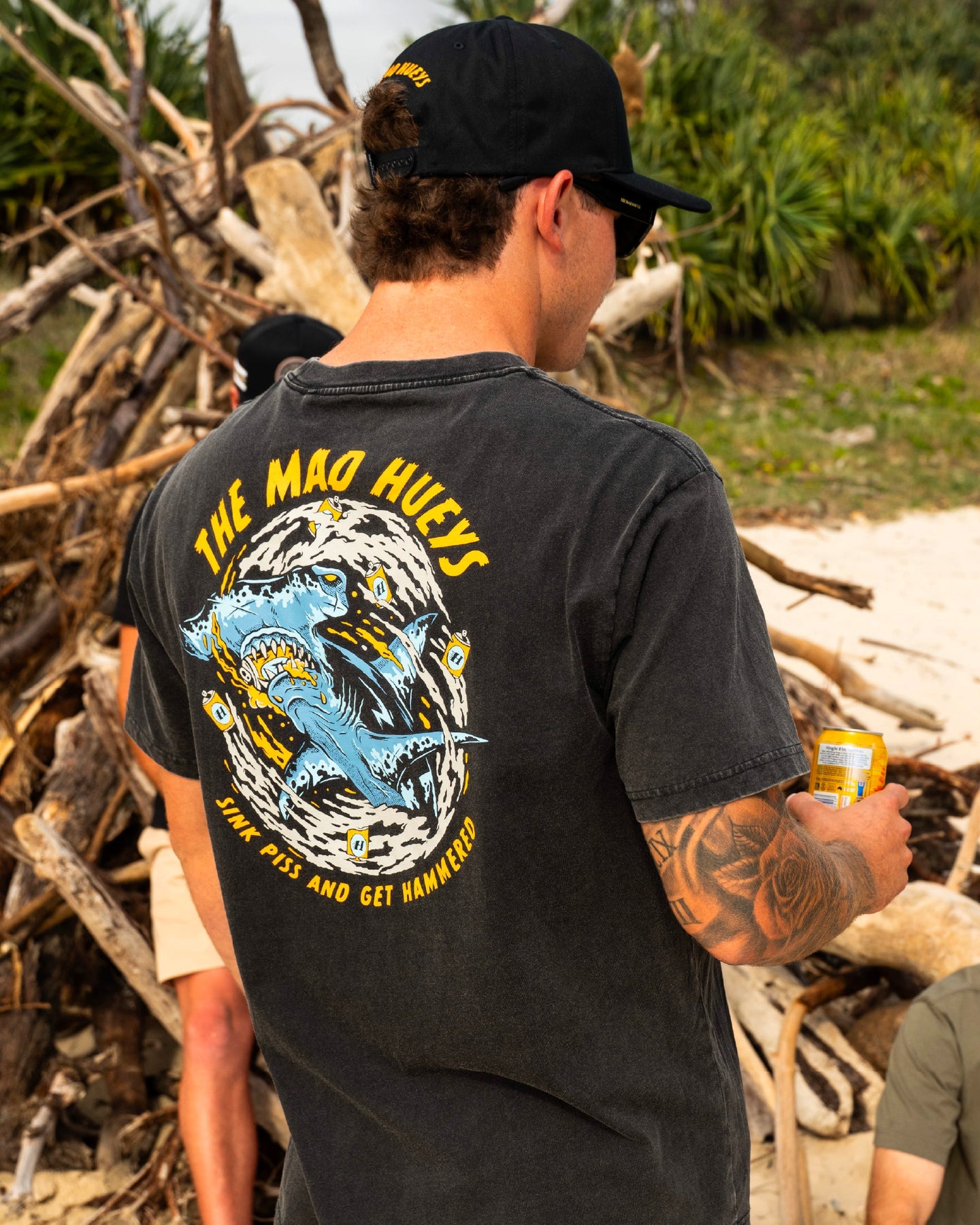 The Mad Hueys Get Hammered Short Sleeve Tee - Washed Black (view 6)