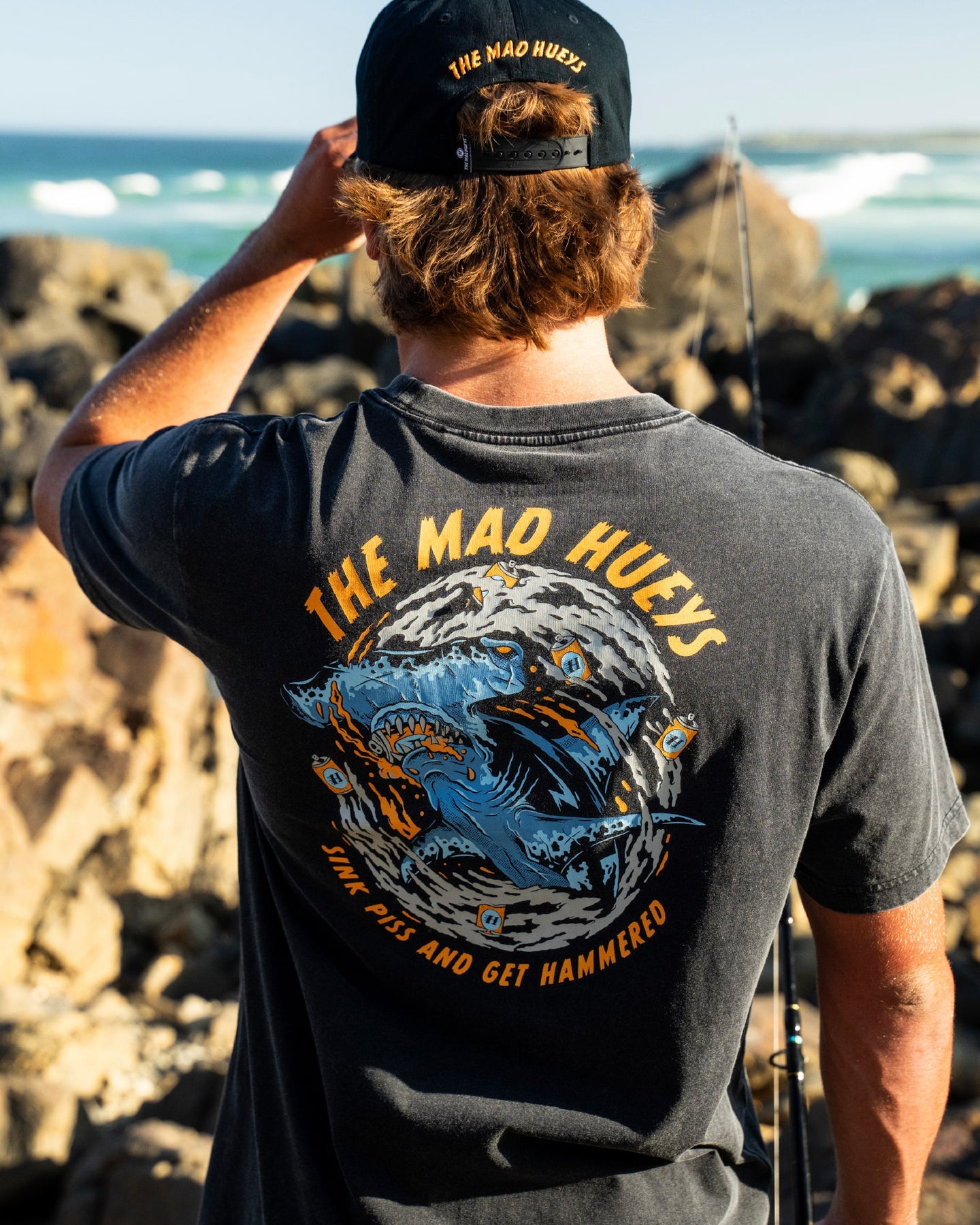 The Mad Hueys Get Hammered Short Sleeve Tee - Washed Black (view 4)