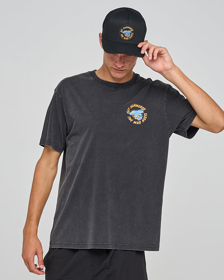 The Mad Hueys Get Hammered Short Sleeve Tee - Washed Black (view 2)