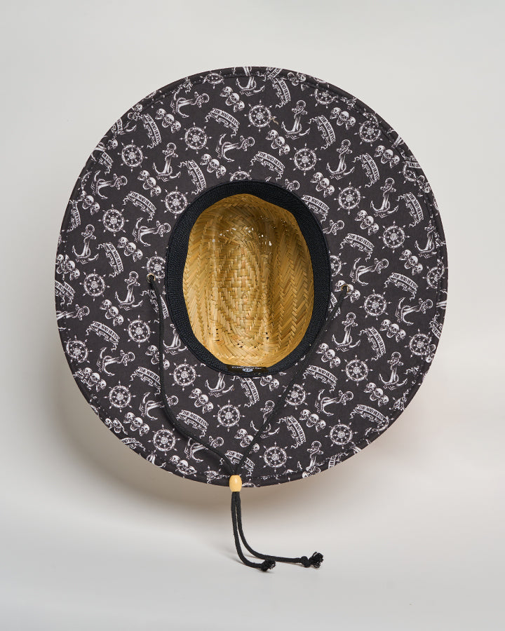 The Mad Hueys Triple Anchor Straw Hat Natural - front view