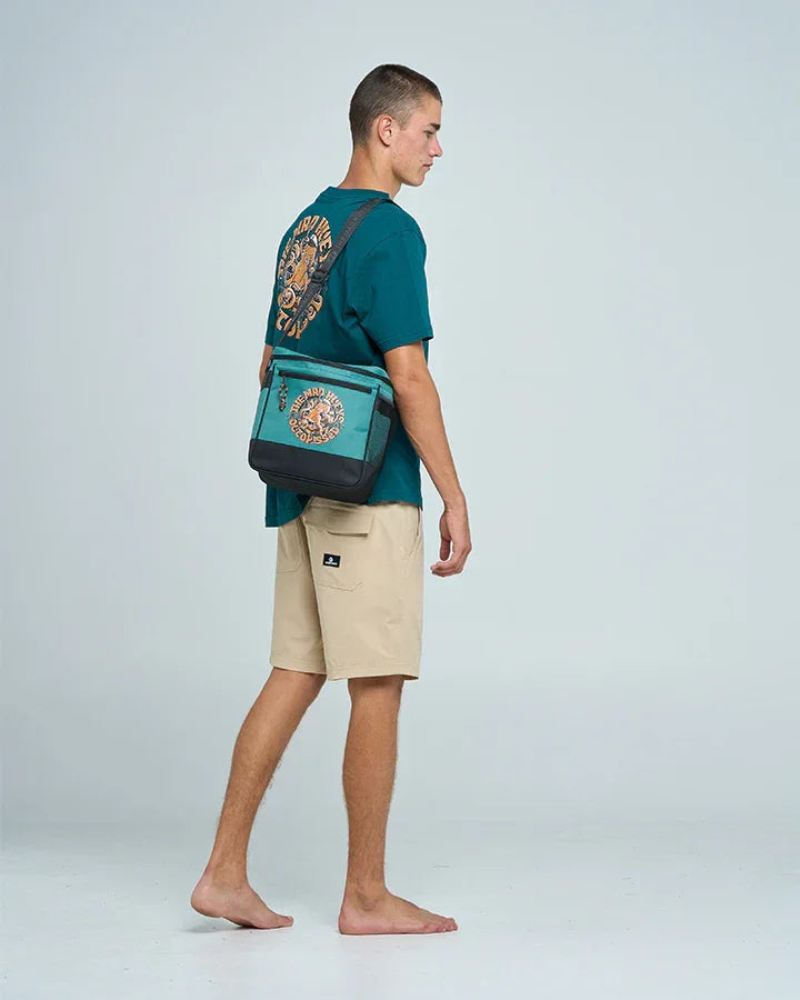 The Mad Hueys Tropic Octopissed Cooler Bag Atlantic - on body