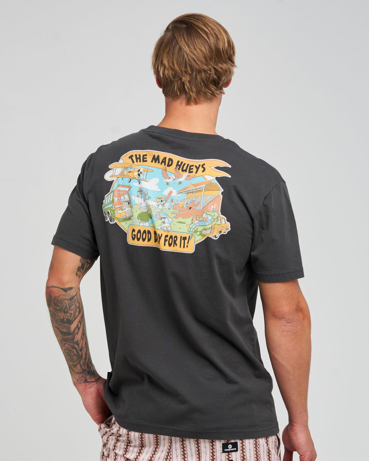 Vintage black Good Day For It tee back print