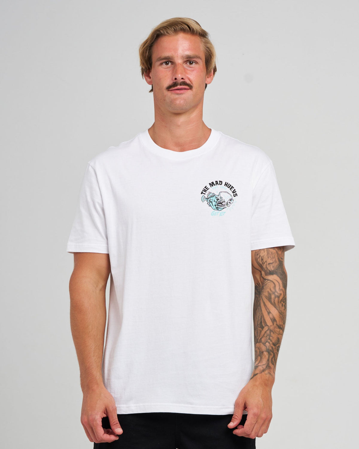 The Mad Hueys Get Lit tee in white