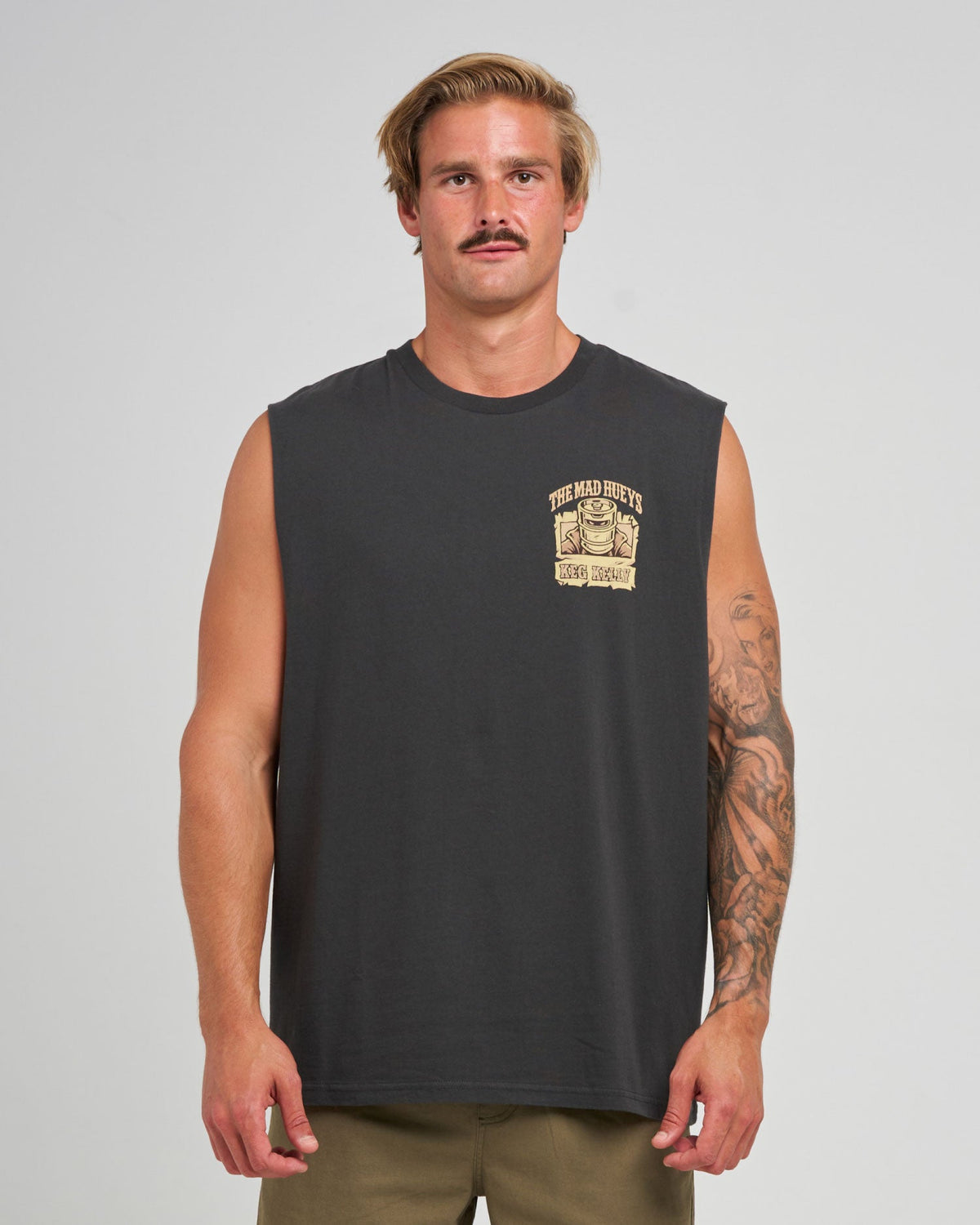 The Mad Hueys Keg Kelly Poster muscle tee in vintage black