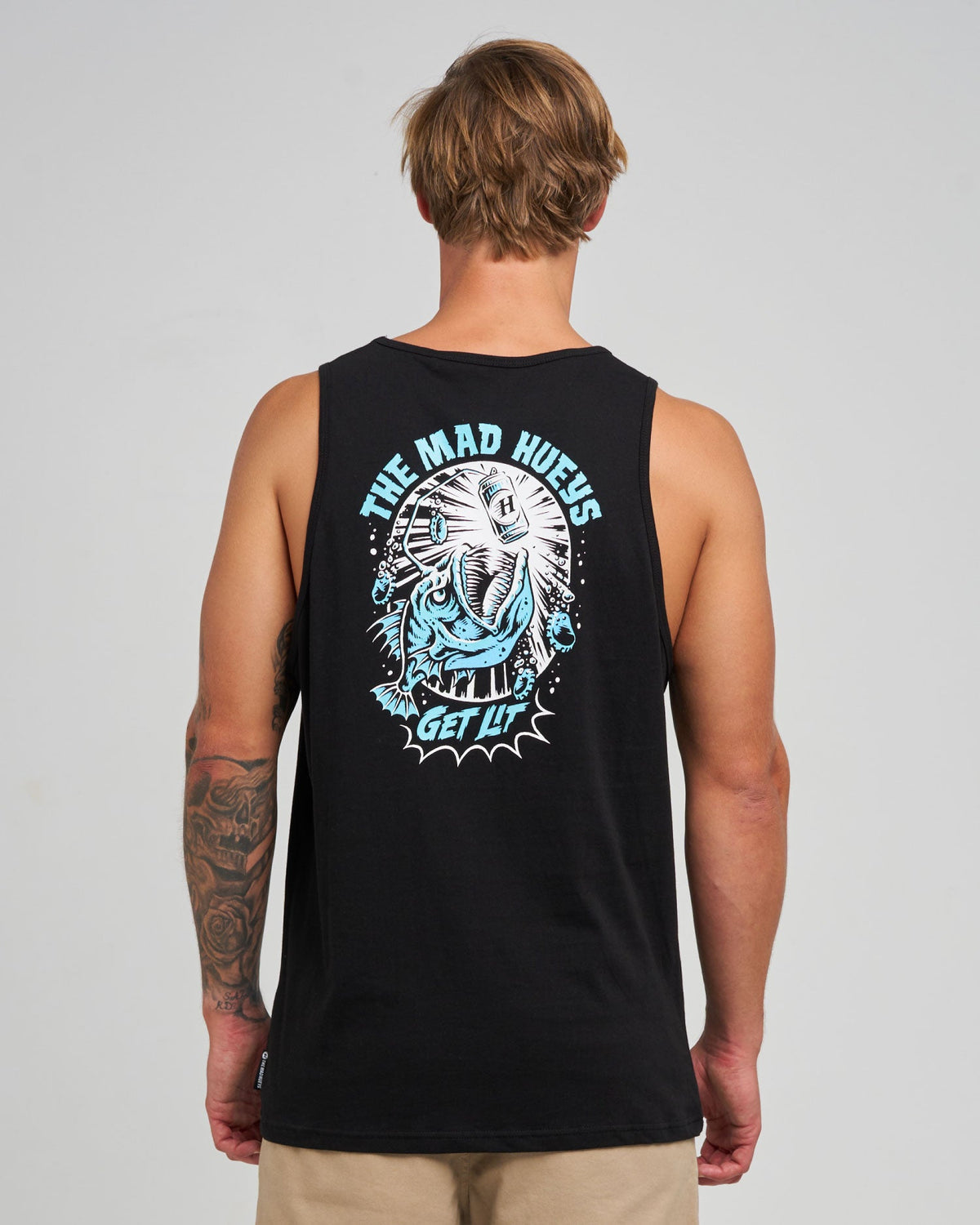 The Mad Hueys Get Lit tank in black