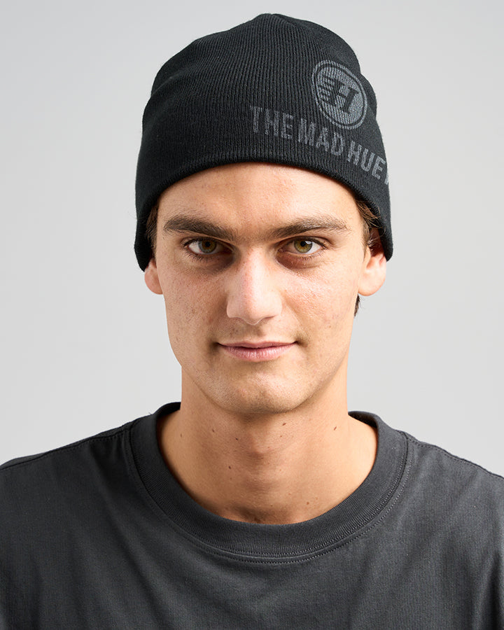 The Mad Hueys Classic Hueys Straight Fit Beanie - Black (view 3)