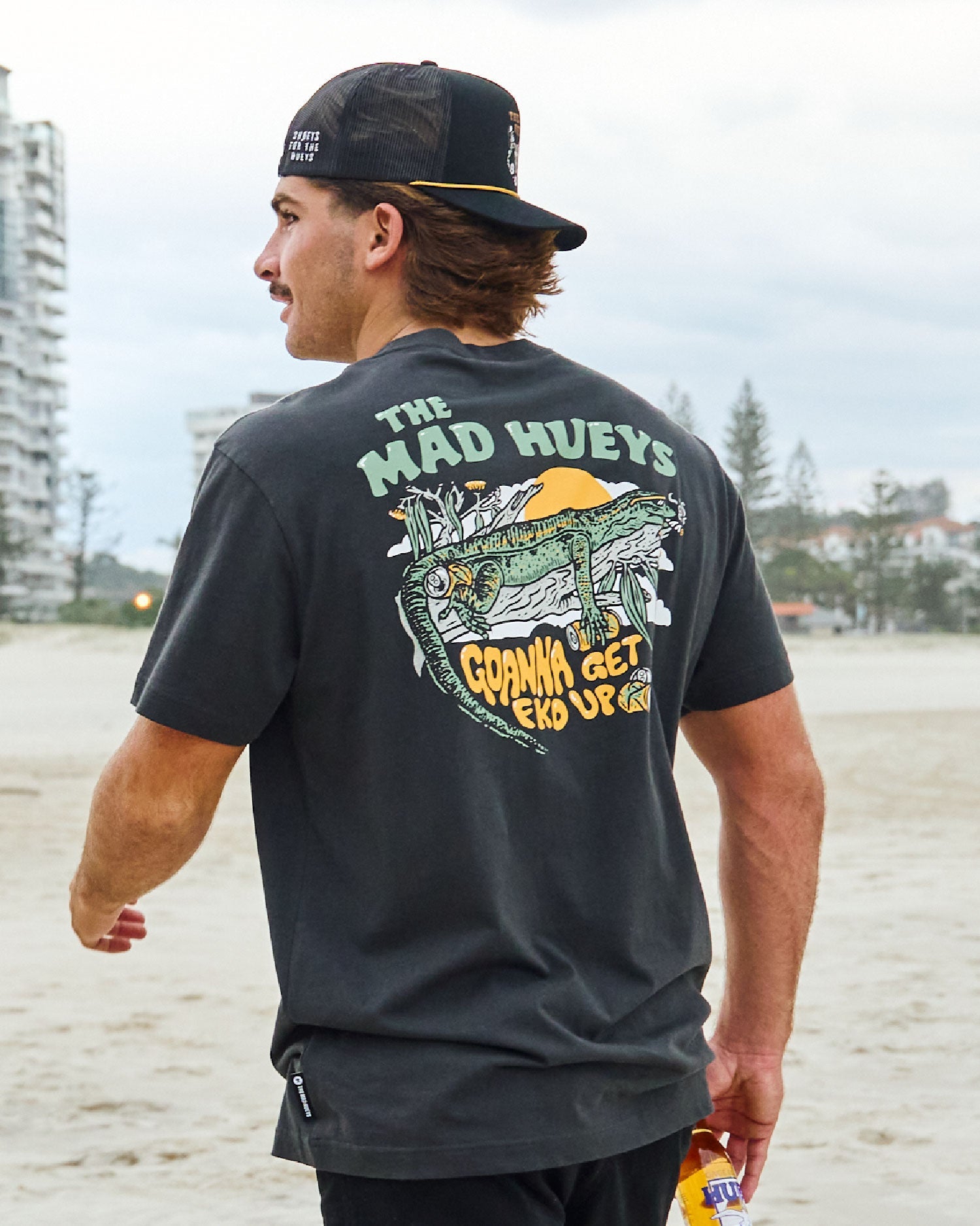 The Mad Hueys Goanna Fkd Up Tee Vintage Black