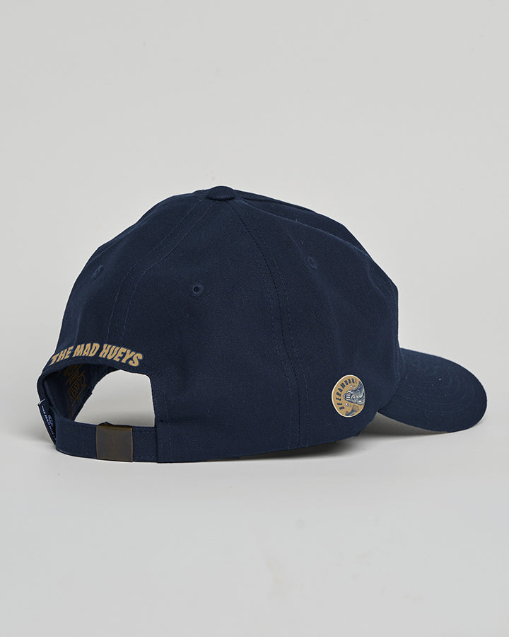 The Mad Hueys Beeramundi Unstructured Cap Navy detail