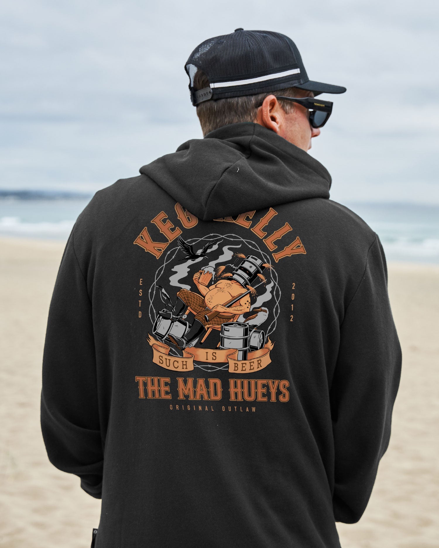The Mad Hueys Kegs Kelly Hooded Pullover Vintage Black