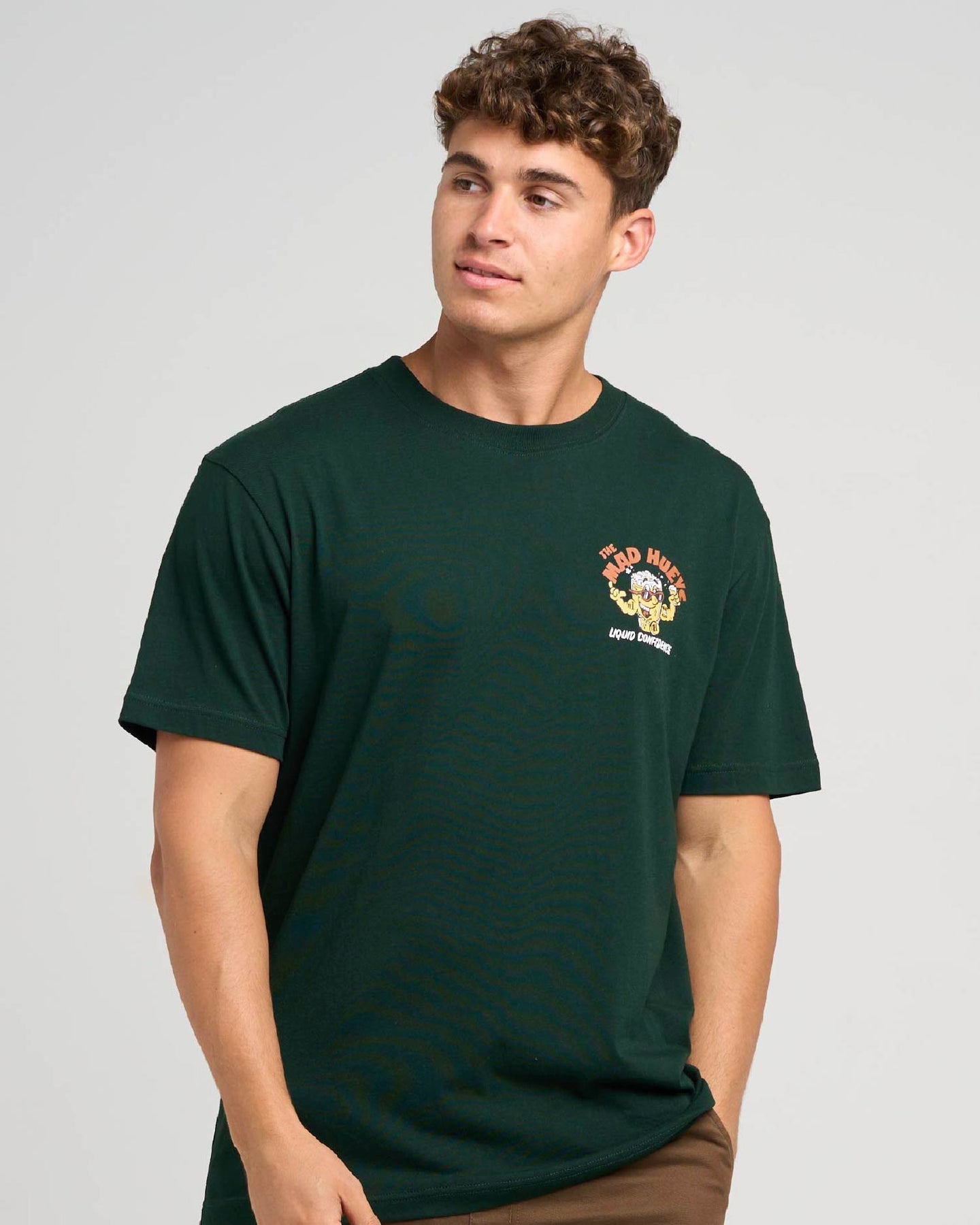 The Mad Hueys Liquid Confidence Ss Tee - Pine Green (view 2)