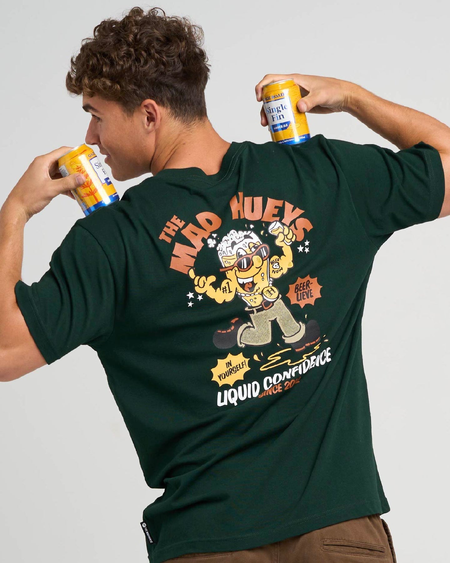 The Mad Hueys Liquid Confidence Ss Tee - Pine Green