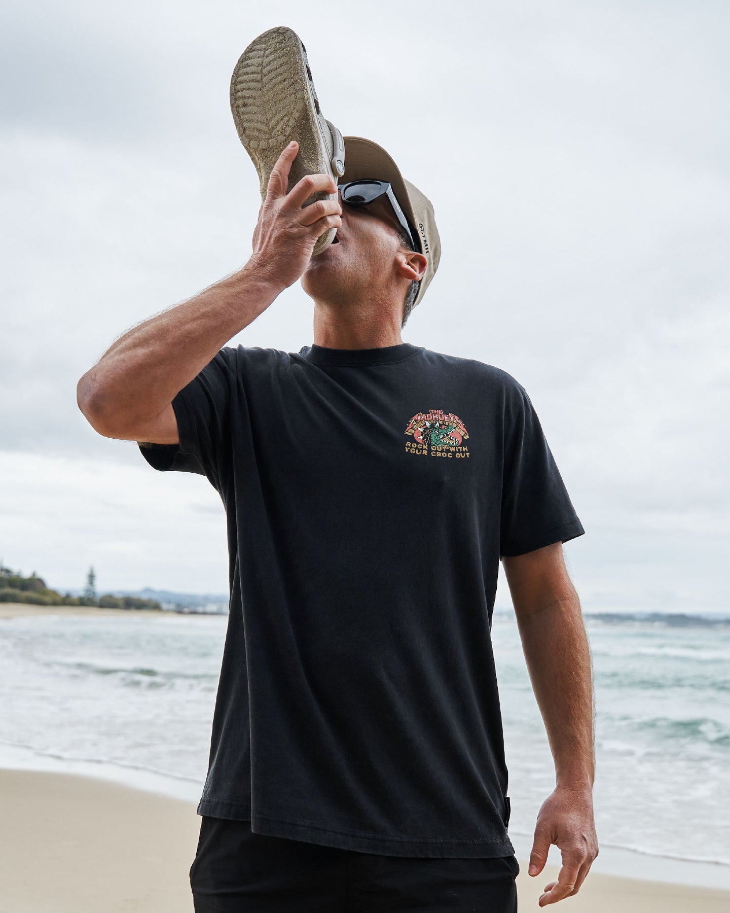 The Mad Hueys Rock Out SS Tee - Washed Black (view 3)