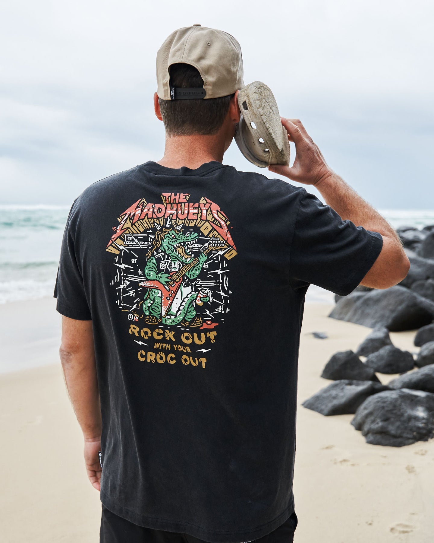 The Mad Hueys Rock Out SS Tee - Washed Black (view 4)