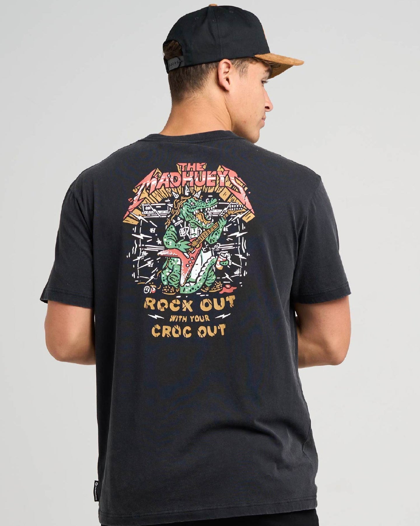 The Mad Hueys Rock Out SS Tee - Washed Black (view 2)