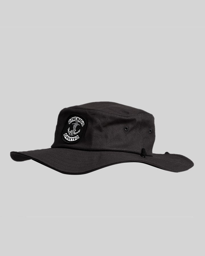 Skull Anchor Youth Wide Brim Hat - Black