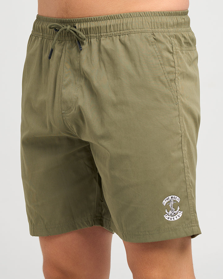 The Mad Hueys Skull Anchor 18" Volley Short - Olive (view 2)