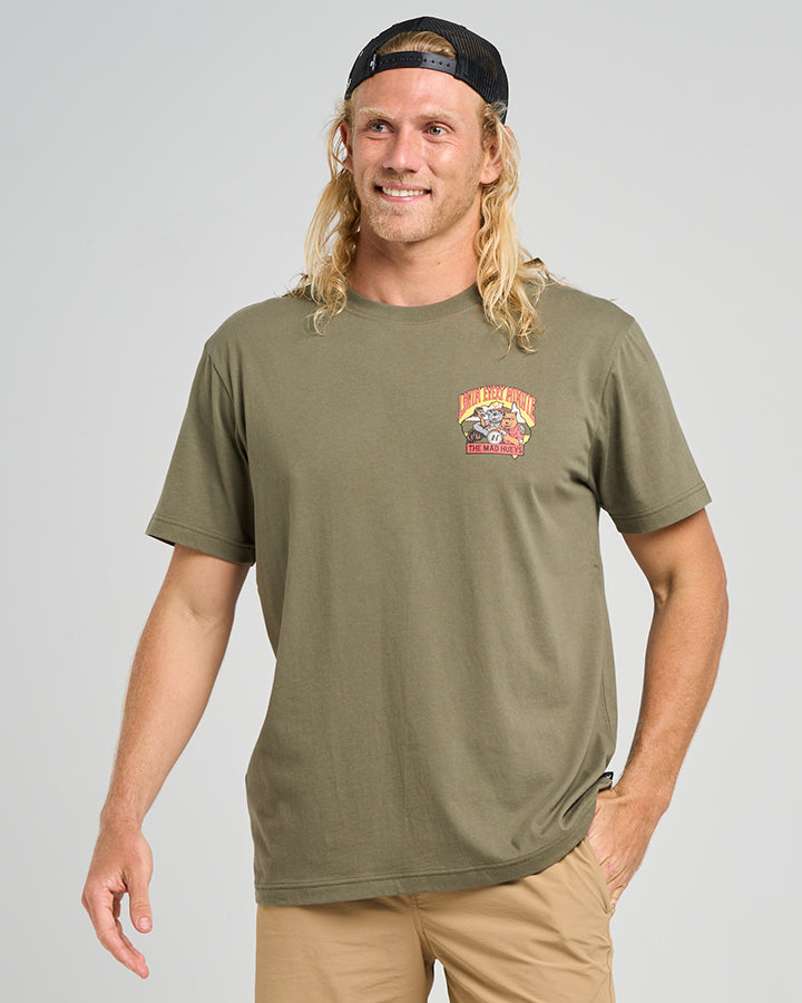 The Mad Hueys Oz Straya SS Tee - Olive (view 2)