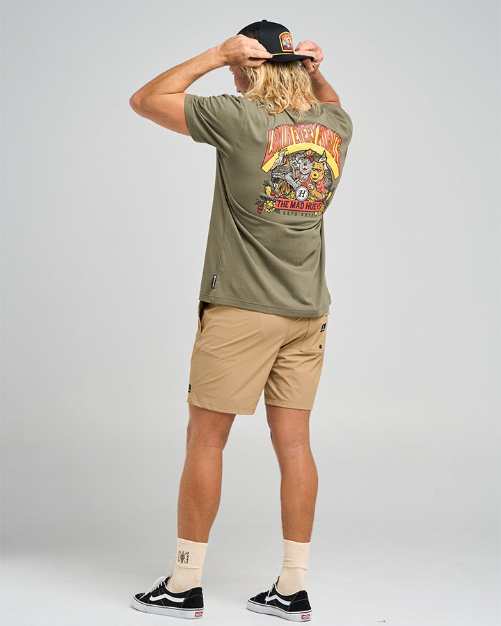 The Mad Hueys Oz Straya SS Tee - Olive (view 3)