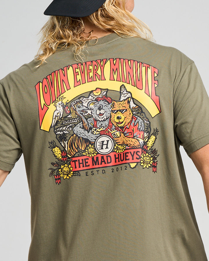 The Mad Hueys Oz Straya SS Tee - Olive (view 6)