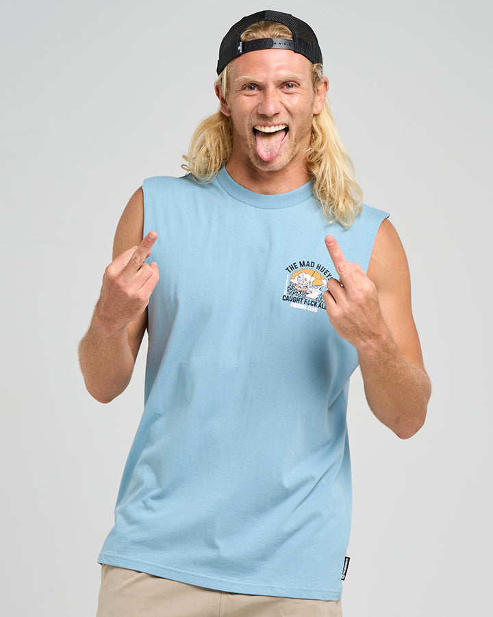 Caught Fk All Island - Muscle Steel Blue