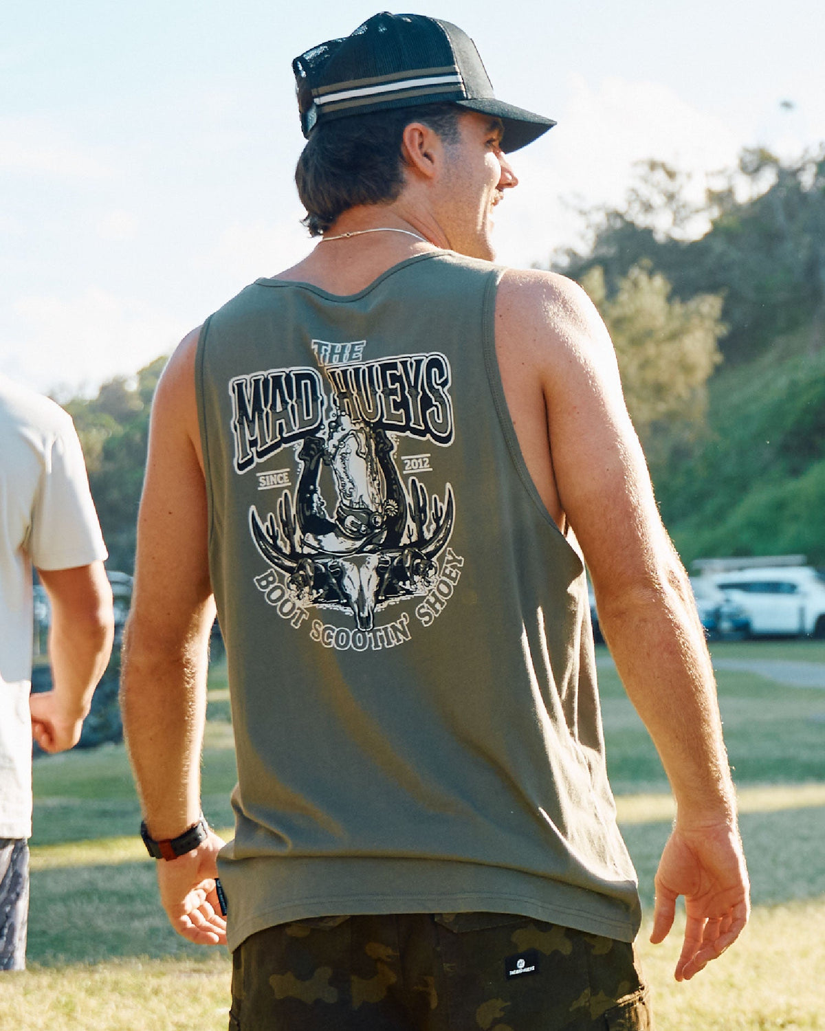 The Mad Hueys Scootin Shoey Tank Olive