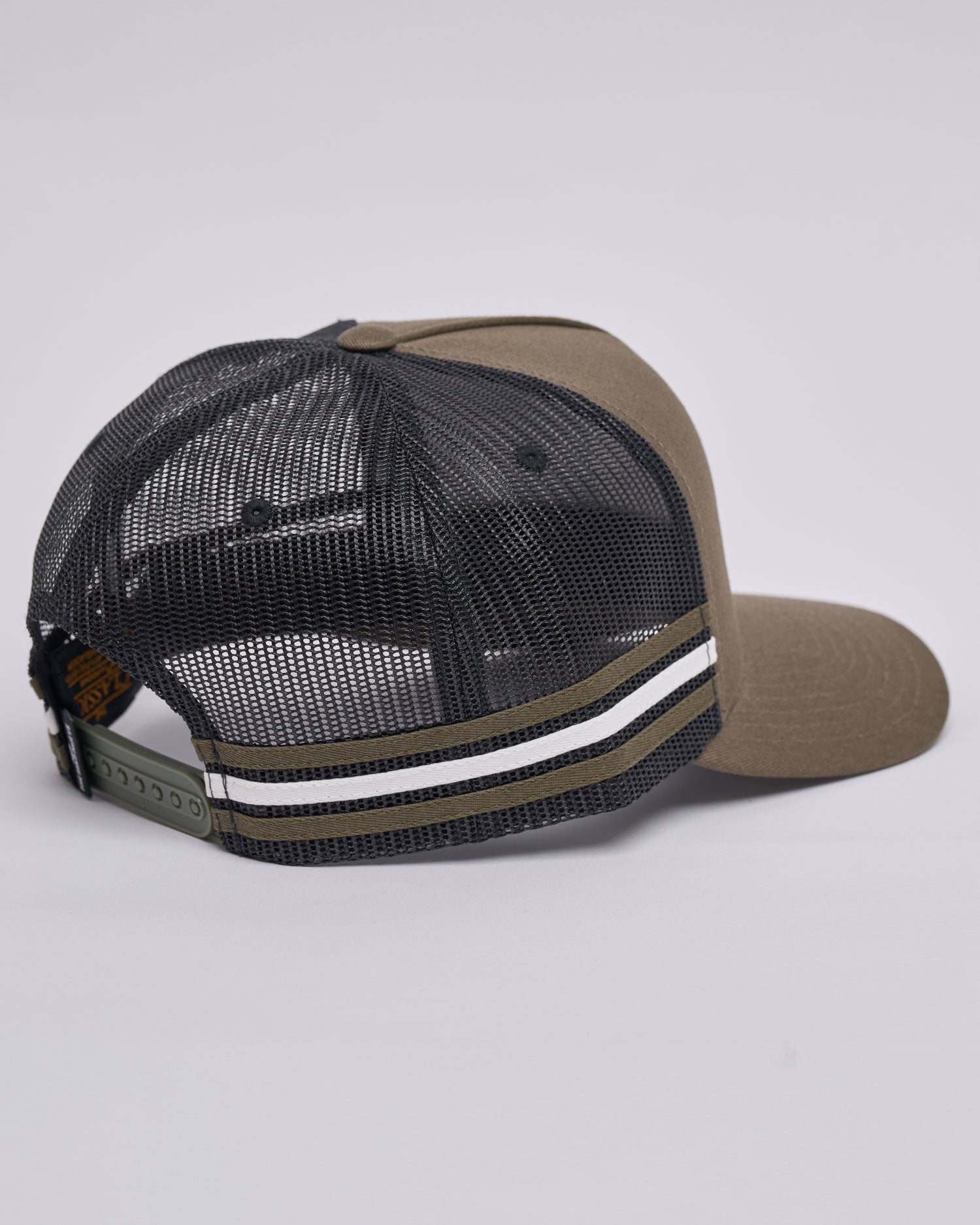 Mad Hueys Checker Hueys Twill Trucker in olive - front