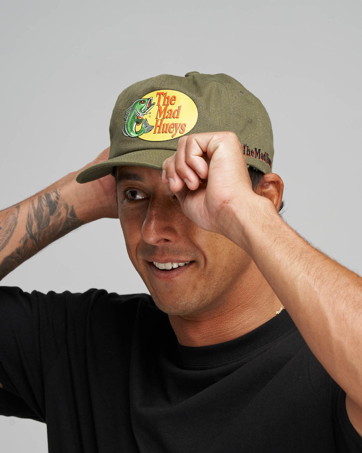 Mad Hueys Pro Hueys Unstructured Cap in olive - front