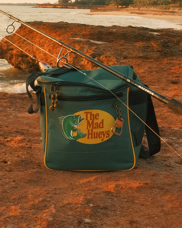 The Mad Hueys Pro Hueys Cooler Bag in pine green - detail