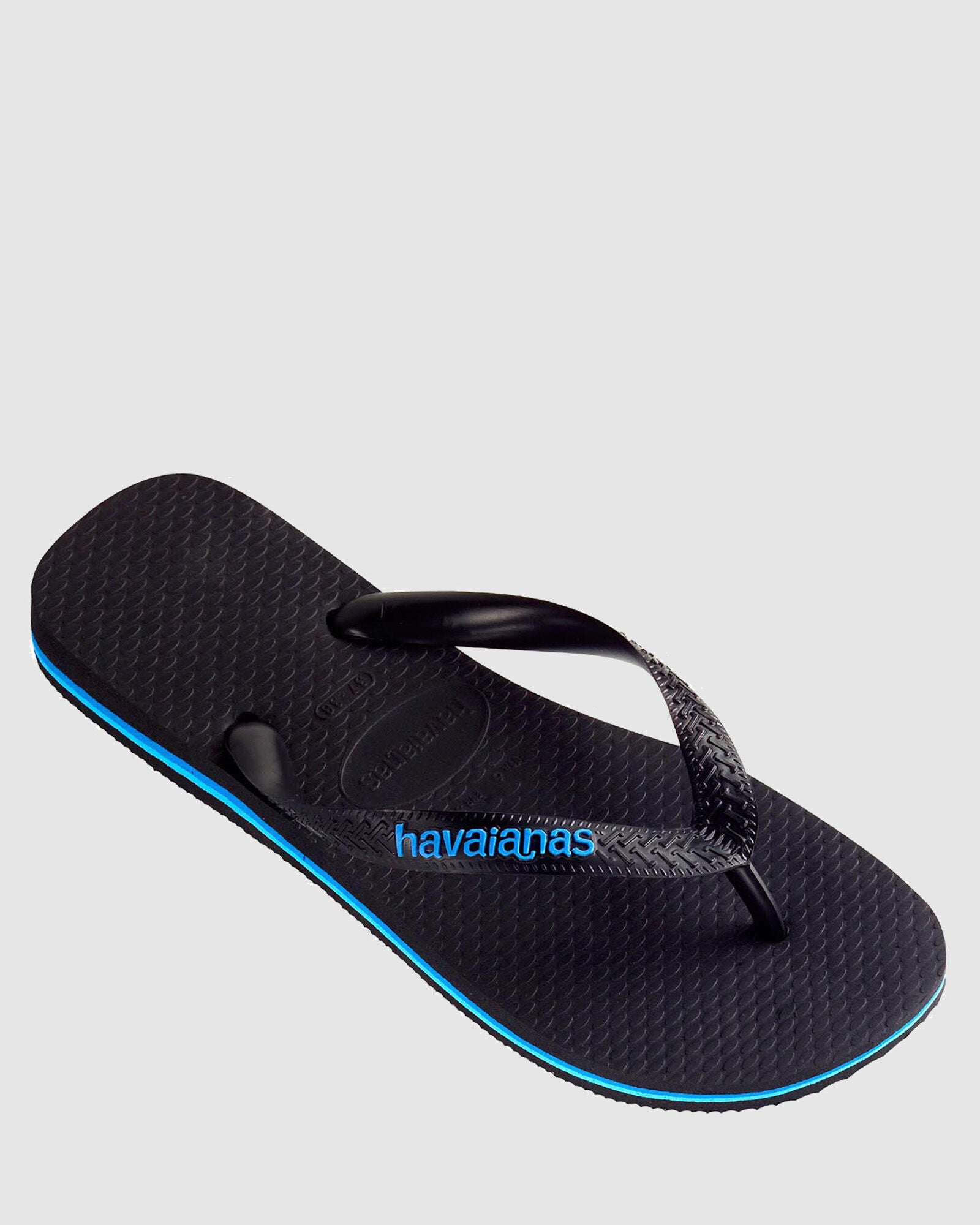 Havaianas Top Rubber Logo - Black / Blue (view 2)