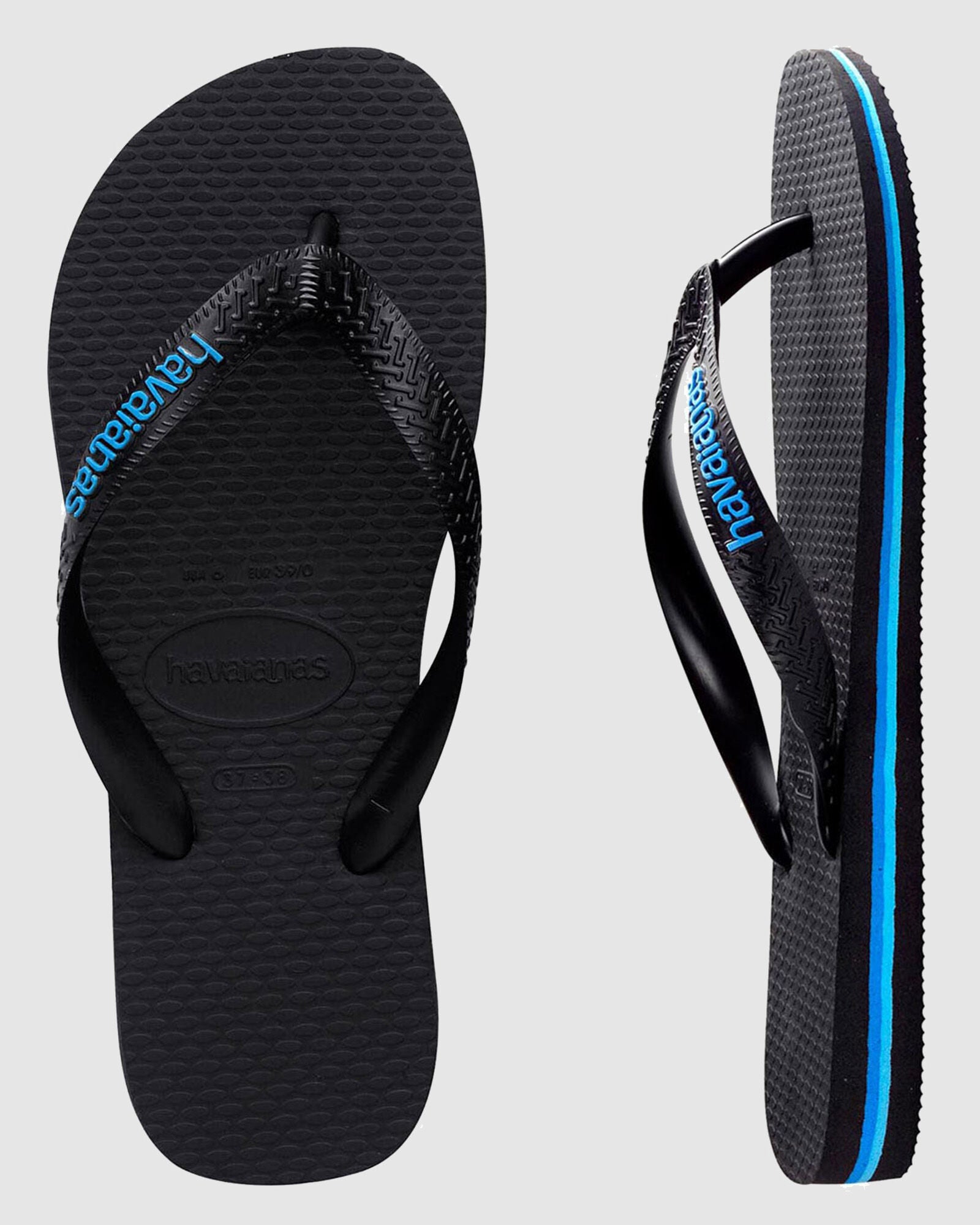Havaianas Top Rubber Logo - Black / Blue