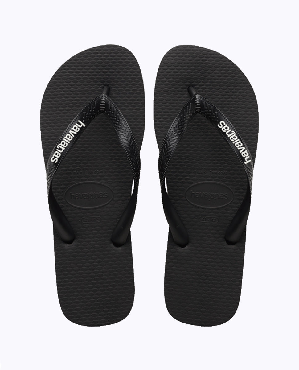 Havaianas Top Rubber Logo - Black / White (view 2)