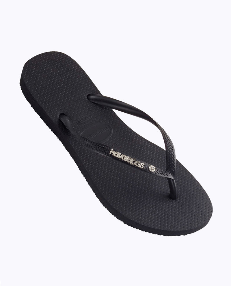 Havaianas Slim Thong Metal Logo Crystal - Black (view 3)