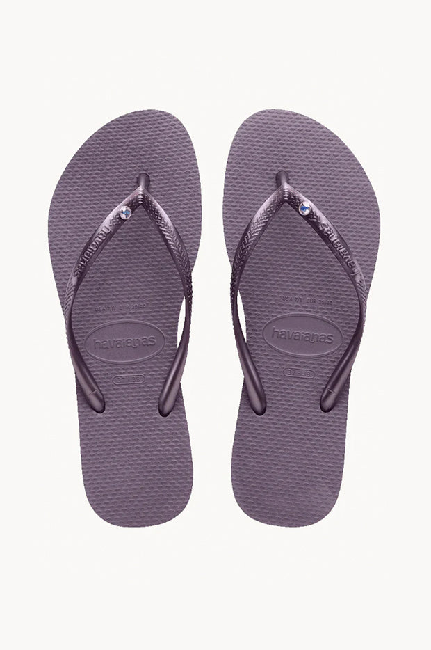 Havaianas Slim Crystal SW II Mauve, crystal strap detail