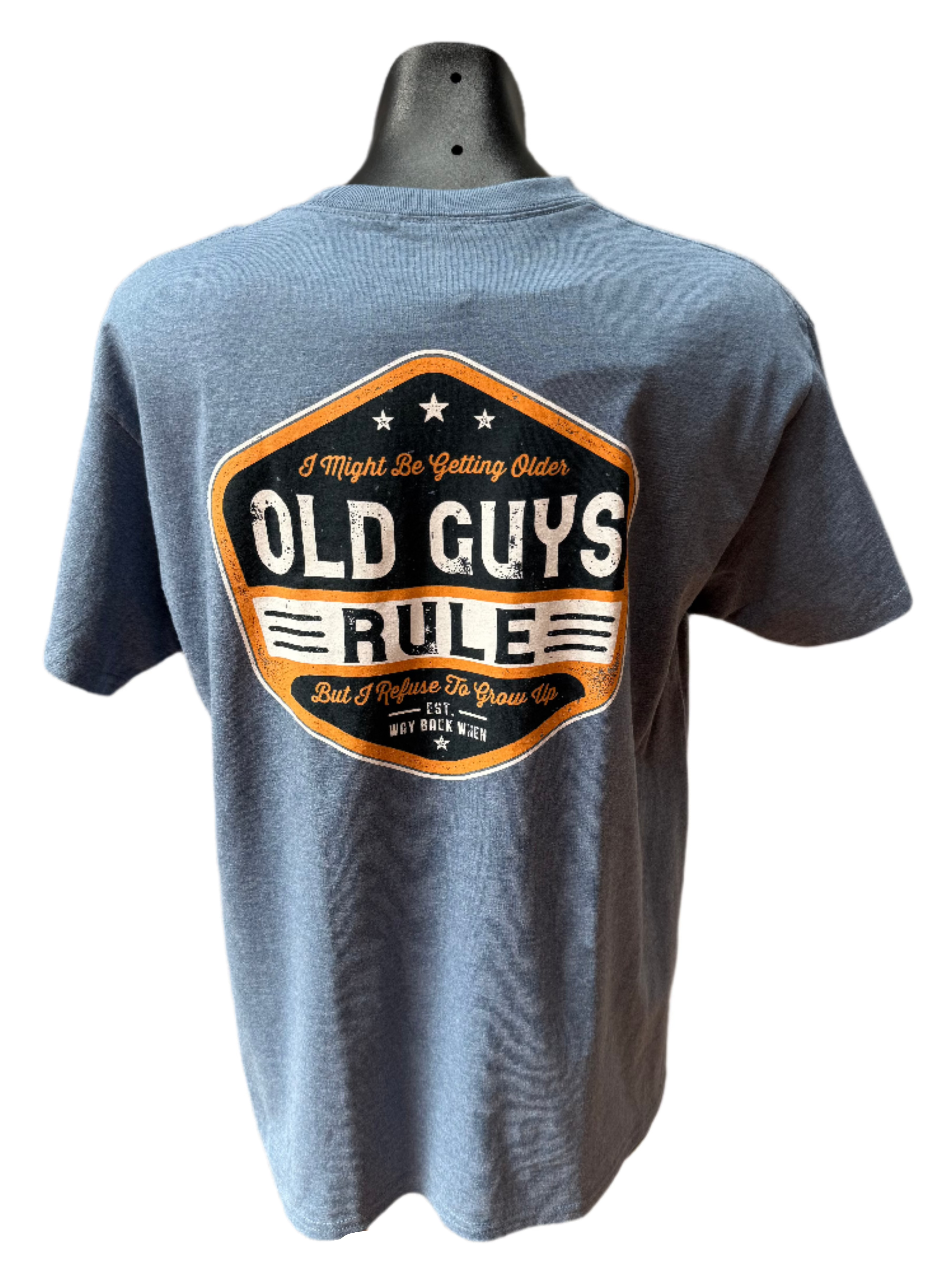 Old Guys Rule Getting Older Tee - Heather Indigo