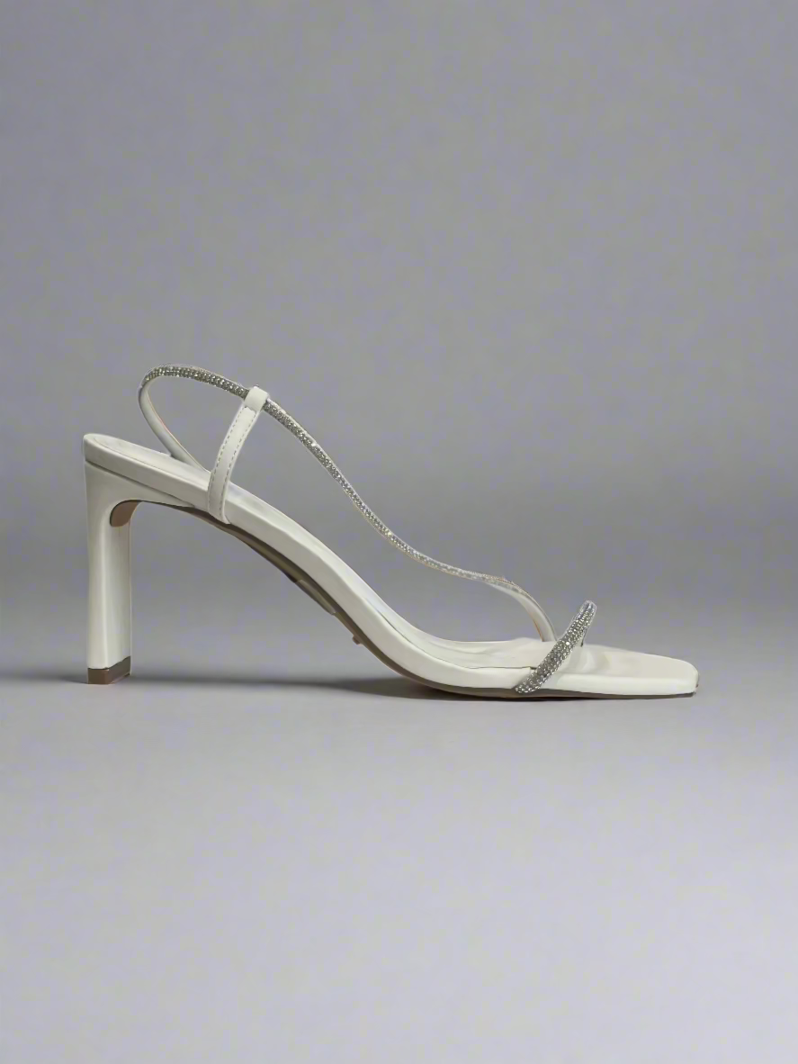 Kaye Heel - White Diamante