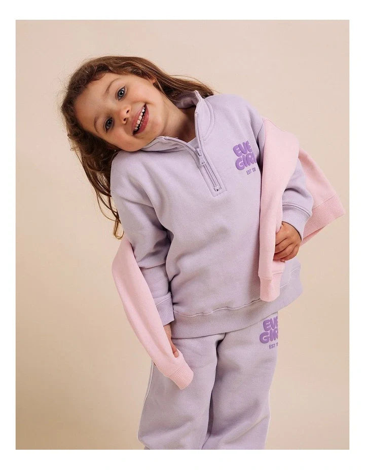 Eve Girl Sports Club 1/4 Zip Lavender detail