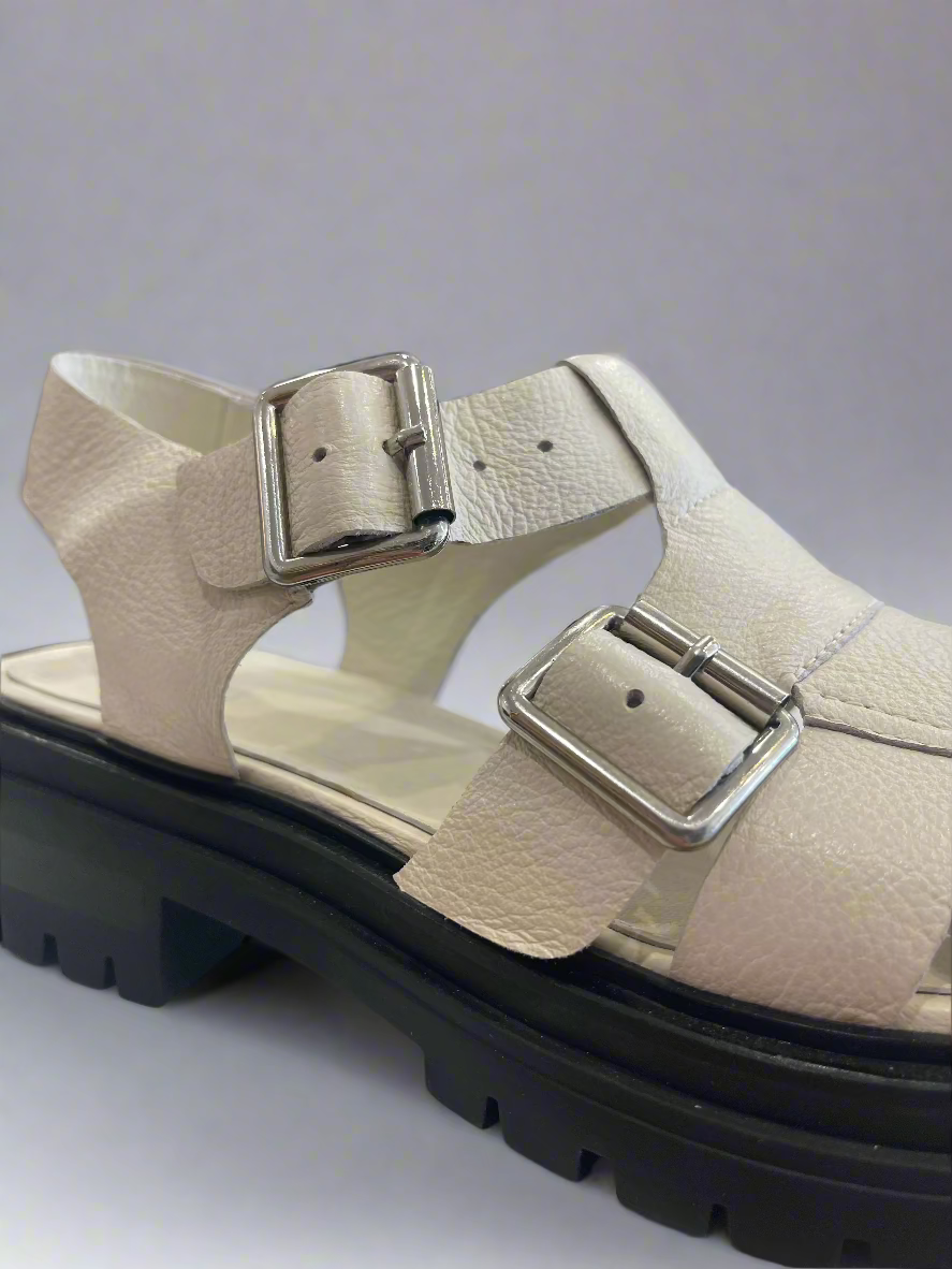Mollini Ailas Fisherman Sandal - Cream / Black (view 2)