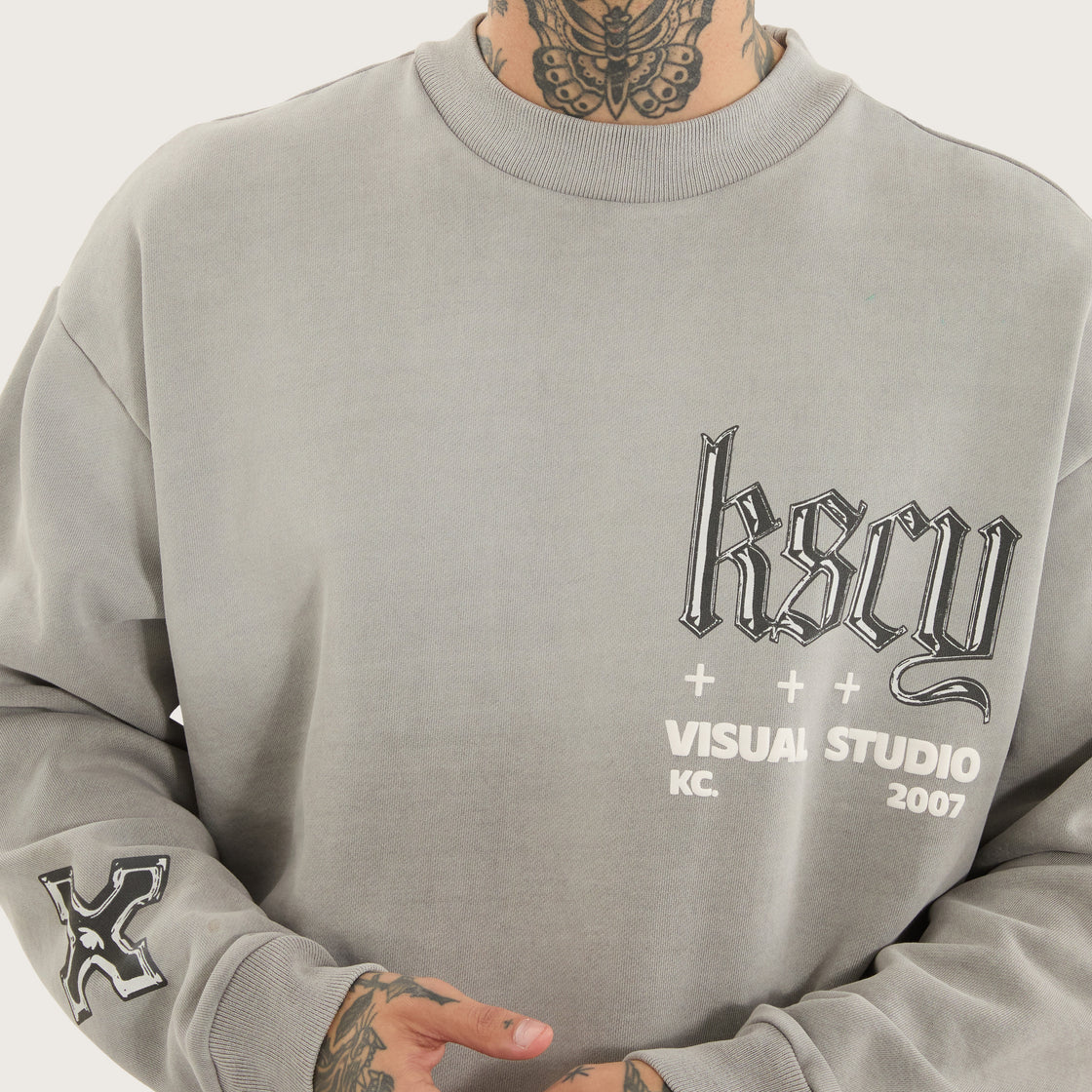 Kiss Chacey Kingdom Relaxed Sweater - Alloy (view 5)