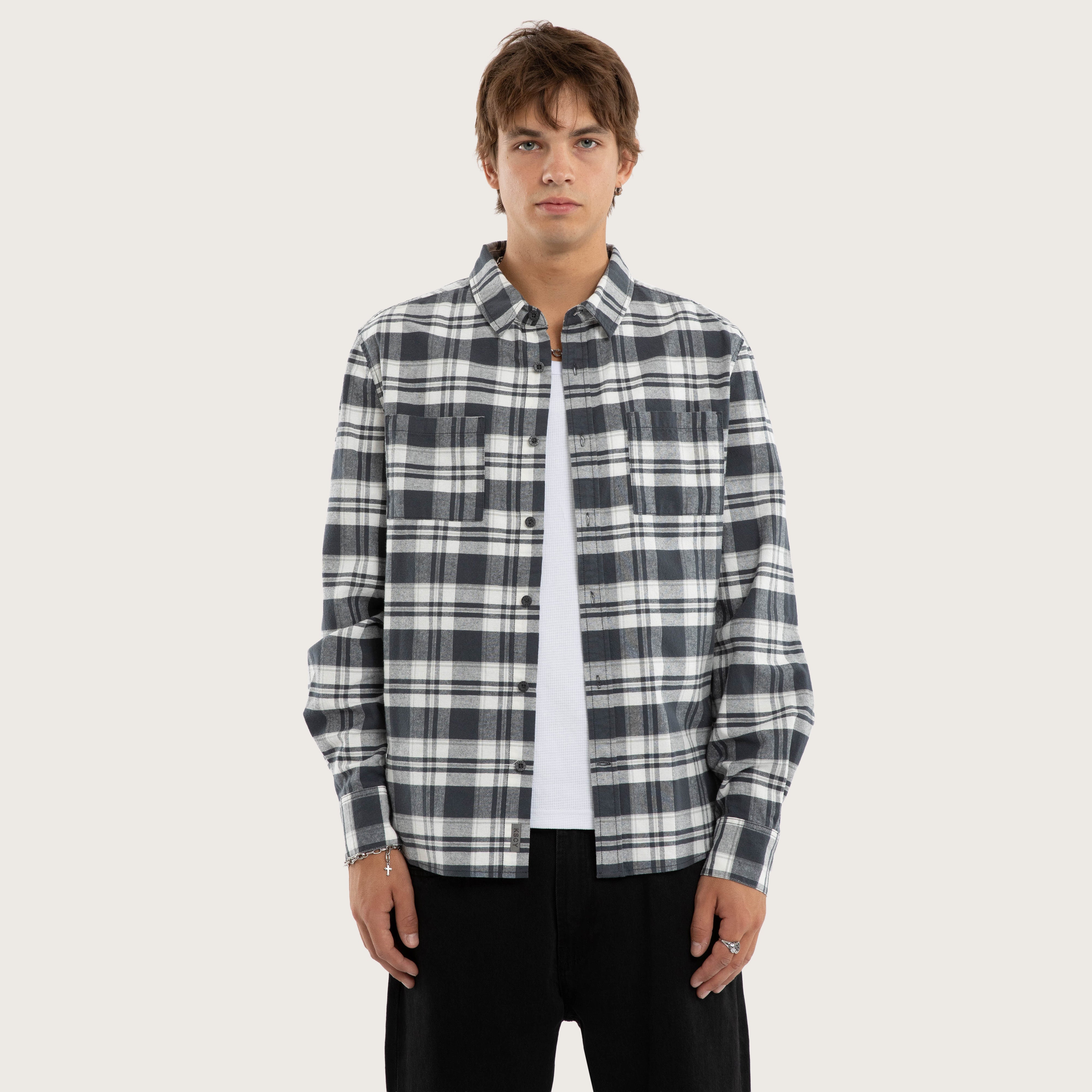 Kiss Chacey Vista LS Shirt Grey Check