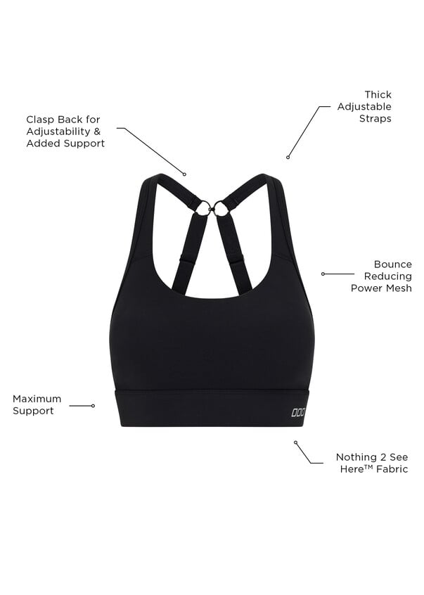 Amy Maximum Support Sports Bra - Black