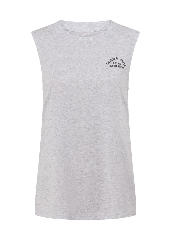 Lorna Jane Lotus Muscle Tank - Light Grey Marl (view 5)