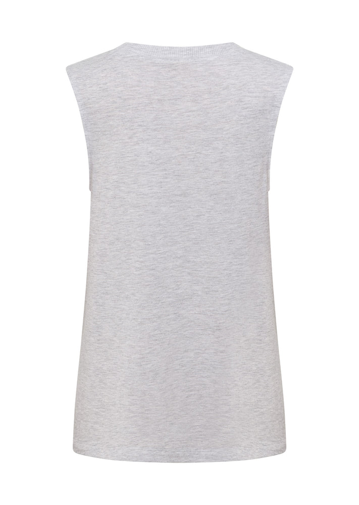 Lorna Jane Lotus Muscle Tank - Light Grey Marl (view 6)