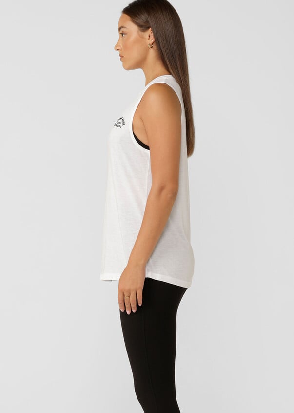 Lorna Jane Lotus Muscle Tank - White (view 3)