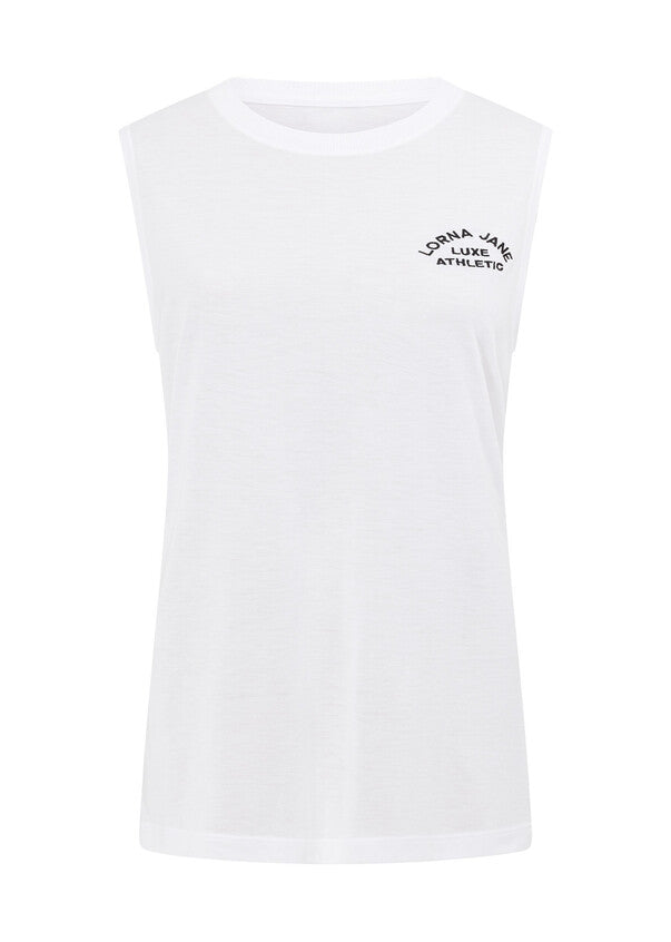 Lorna Jane Lotus Muscle Tank - White (view 6)