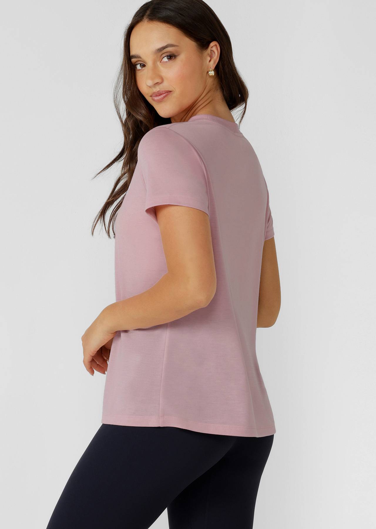 Lorna Jane Lotus T-Shirt Dusty Rose back