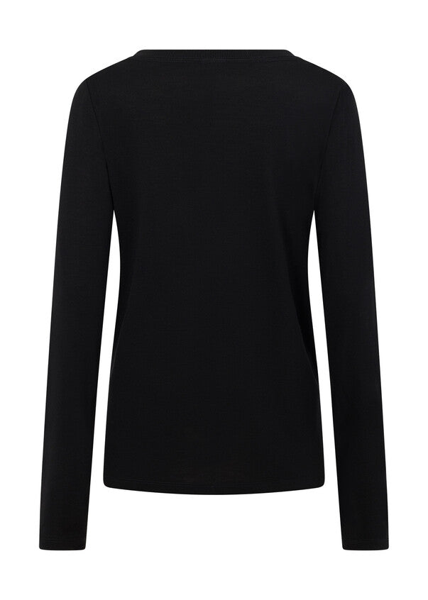 Lotus Long Sleeve Top - Black