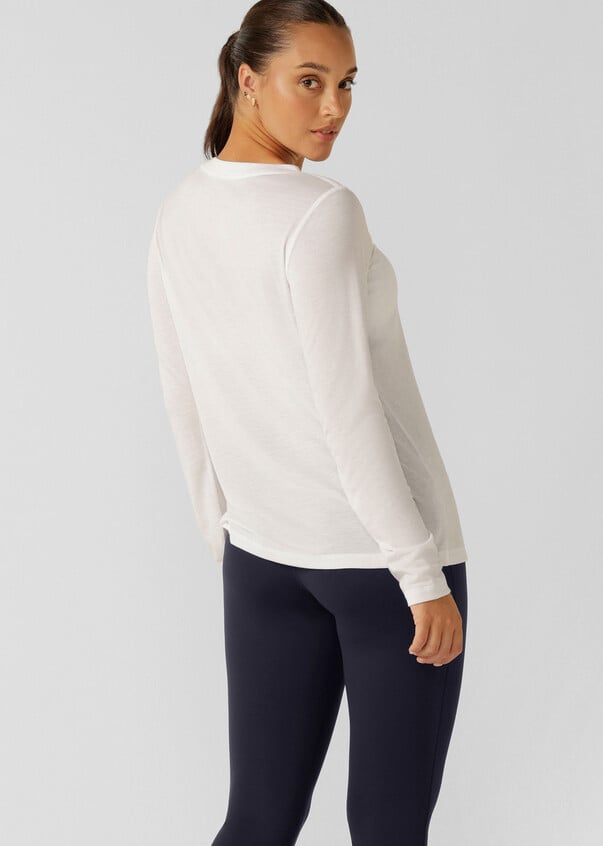 Lorna Jane Lotus Long Sleeve Top - White (view 3)