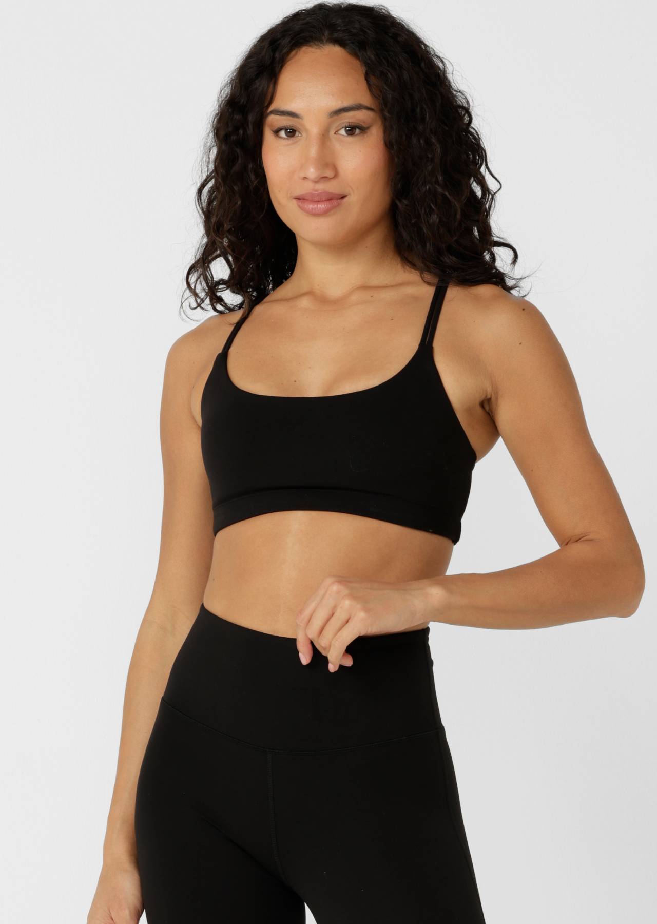Lotus Cropped Sports Bra - Recycled Black