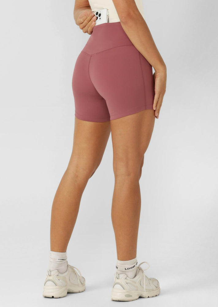 Lorna Jane Lotus No Chafe Phone Pocket 12cm Bike Shorts - Renaissance Rose (view 2)