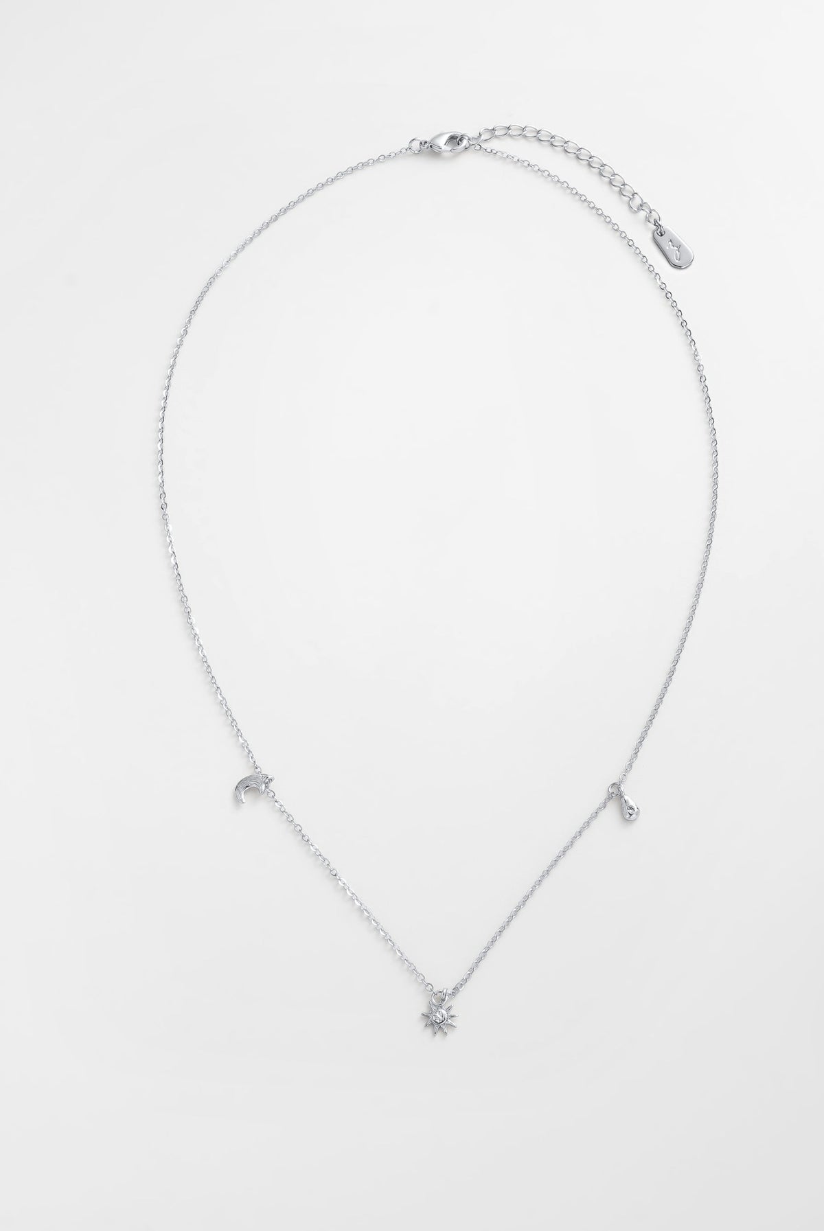 Zafino Luna Charm Necklace Silver detail